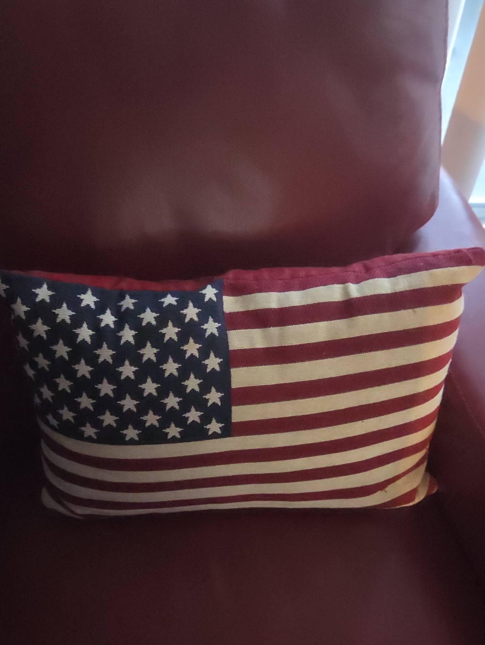 Patriotic American Flag Decorative Pillow - Red, White & Blue